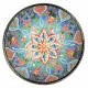 Bol ethnique coloré Veslan Bleu 20cm, poterie turque décorée de fleurs