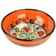 Vaisselle turque, bol orange Kadri 15cm avec fleurs (style Millenium oriental)