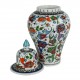 Décoration artisanale, pot en porcelaine turque Balik 40cm décorée de poissons