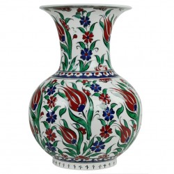 Vase bohème design ottoman Lalé en céramique artisanale d'Iznik