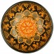Bol décoratif orange Tolga 15cm, en céramique orientale avec motifs floraux