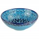 Bol turquoise en faïence orientale turque Tolga 15cm, décor en relief