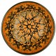 Bol décoratif orange Tolga 15cm, en céramique orientale avec motifs floraux