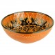 Bol décoratif orange Tolga 15cm, en céramique orientale avec motifs floraux