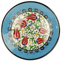 Assiette orientale bleue Kiraz 18cm, cadeau déco