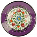 Assiette fait main violette Kiraz 18cm, vaisselle orientale