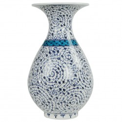 Vase céramique Hava 30cm avec motifs spiralés ottoman Iznik