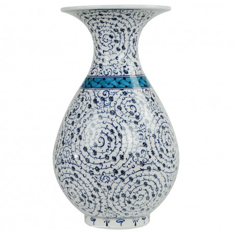 Vase céramique Hava 30cm avec motifs spiralés ottoman Iznik