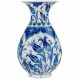 Vase bleu en céramique ottomane Necla 25cm, décor fleuri Iznik