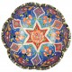 Idée cadeau original, bol ethnique bleu Nalan 15cm, décor fleuri