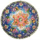 Idée cadeau original, bol ethnique bleu Nalan 15cm, décor fleuri