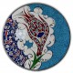 Plat iznik Filiz 30cm, céramique d'art décorée d'une tulipe