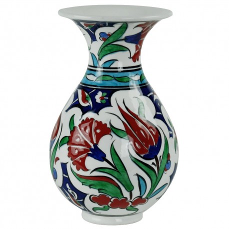 Vase fleuri déco en faïence turque Ceylan 15cm