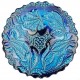 Assiette artisanale bleu turquoise orientale Emel avec motifs floraux