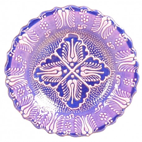 Assiette orientale ottomane Emel Violette 18cm avec motifs floraux (style Firuze)