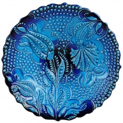 Assiette murale turquoise Aylin 25cm