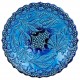 Assiette murale bleu turquoise Aylin, faïence avec motifs en relief