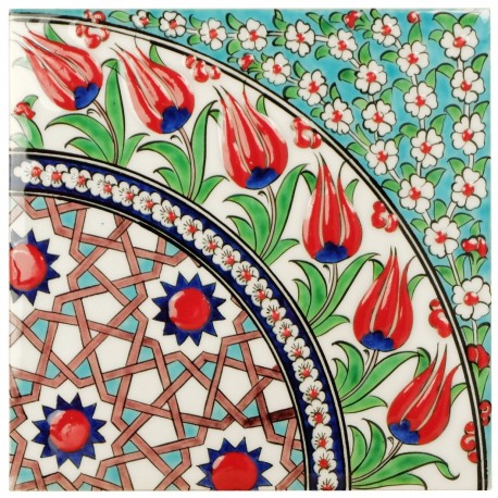 Décoration orientale, carreau oriental ottoman Seldjouk 20x20 de style Iznik