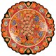 Assiette colorée Deniz orange 25cm, Céramique avec motifs floraux