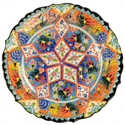 Assiette orientale multicolore Deniz, céramique turque avec motifs floraux