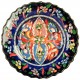 Assiette décorative murale Selin Bleue 18cm, céramique avec motifs foraux en relief