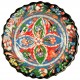 Assiette décorative murale Selin Bleue 18cm, céramique avec motifs foraux en relief