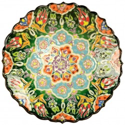 Assiette artisanale Selin verte 18cm