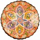 Assiette originale Selin Orange 18cm en faïence décorée de motifs fleuris colorés