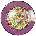 Assiette ethnique violette Elmas 25cm à bord chantourné