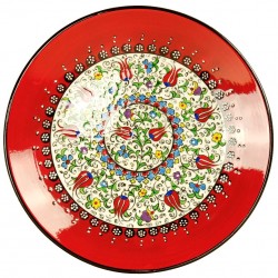 Assiette artisanale Elmas rouge 25cm