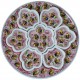 Service à apéritif original rose Balik en céramique décorée poissons