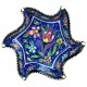 Bol bleu en lune et en étoile Tezel Bleu, poterie turque décorée de fleurs