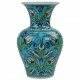 Vase turquoise Derya 20cm en céramique au décor fleuri Iznik