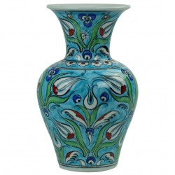 Vase déco turquoise Derya 20cm