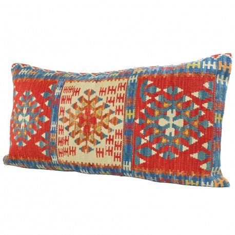 Coussin déco en laine, kilim oriental 100x60 Kanesh