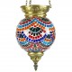 Lampe orientale en mosaïque multicolore Lamassu