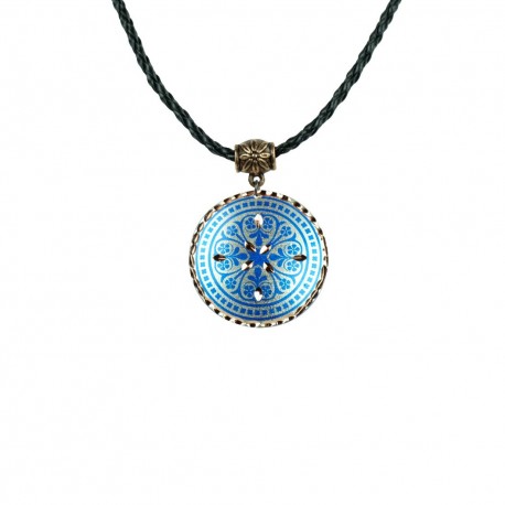 Pendentif Oriental en Cuivre Nafis Bleu