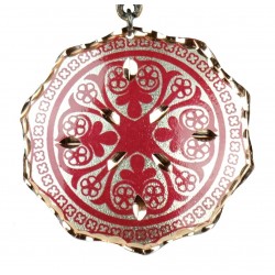 Pendentif ethnique rouge en cuivre Turan, collier fantaisie