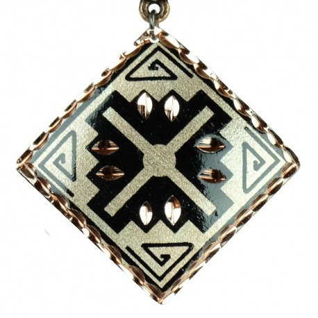 Pendentif en cuivre en forme de losange Arash noir