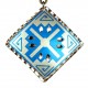 Bijou oriental, Pendentif carré bleu en cuivre Arash