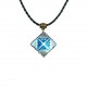 Bijou oriental, Pendentif carré bleu en cuivre Arash