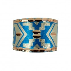 Bague ethnique orientale bleue en cuivre Behrouz