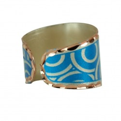 Bague artisanale bleue en cuivre Turaj 