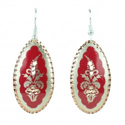 Boucles d'oreille ethniques rouges Laleh