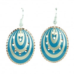 Boucles d'oreilles ethniques Goli bleues