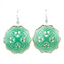 Boucles d'oreilles ethniques vertes Marjan