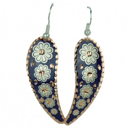 Boucles d'oreilles artisanales violettes Ladan, design oriental