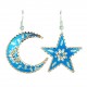 Boucles d'oreilles en lune et en étoile bleues Nassimeh