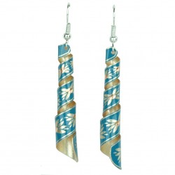 Boucles d'oreille spirale turquoises Emna, design tribal