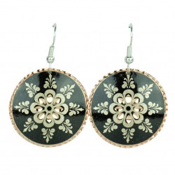 Boucles d'oreilles ethniques noires en cuivre Esther